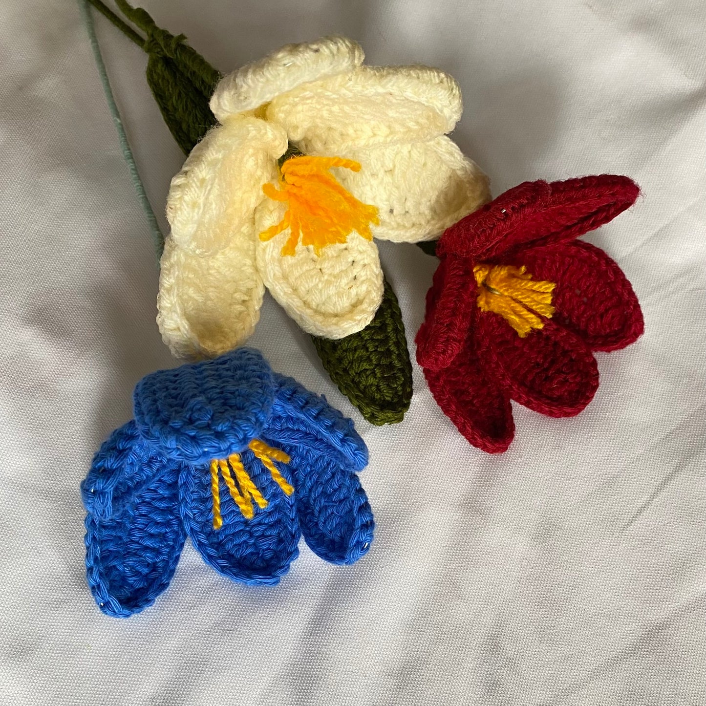 Crochet tulips (open)