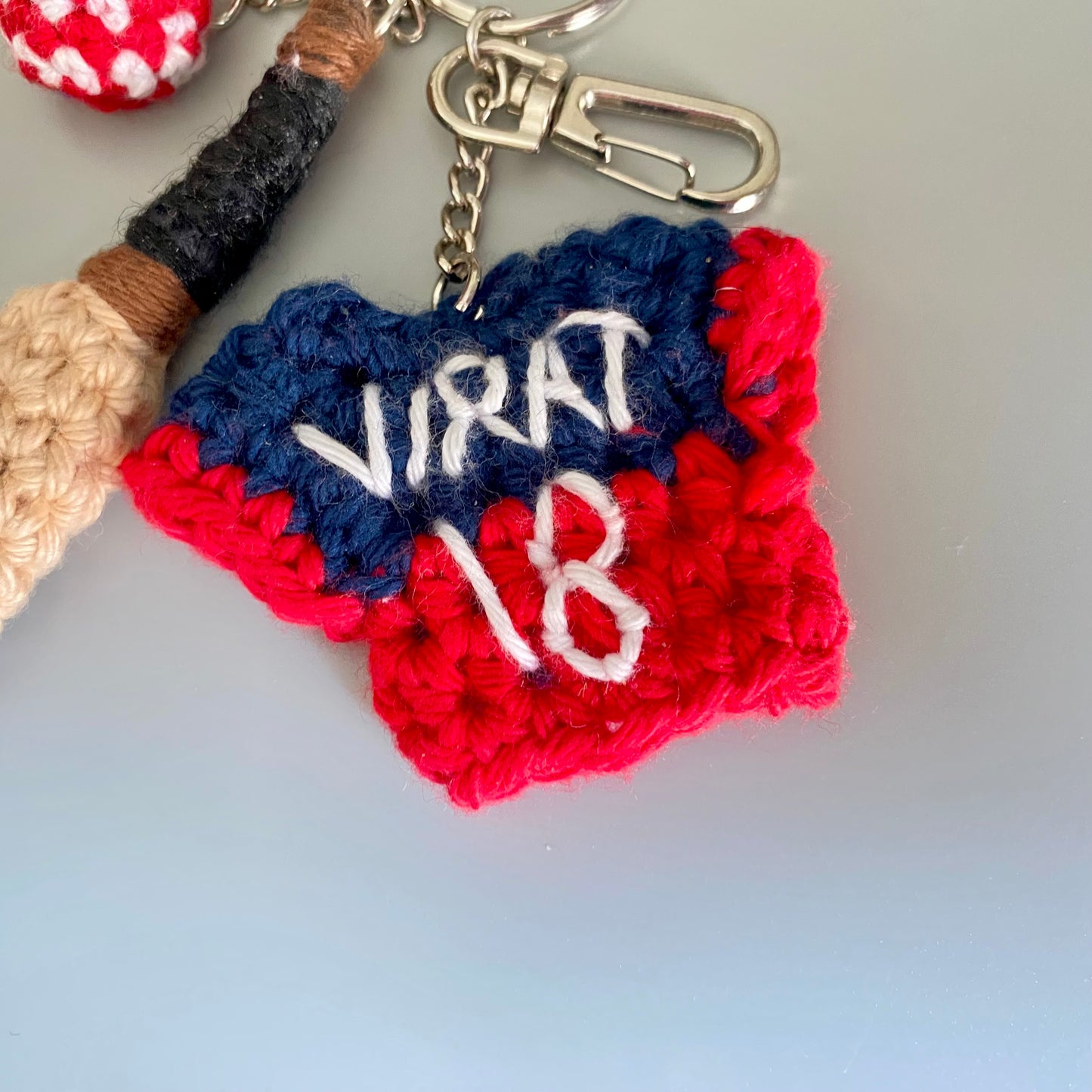IPL Cricket Crochet Keychain – IPL Jersey | Bat Ball
