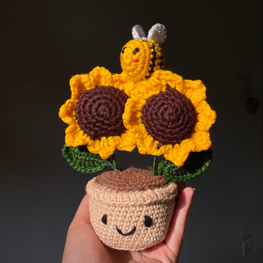 Twin-Sunflower Pot