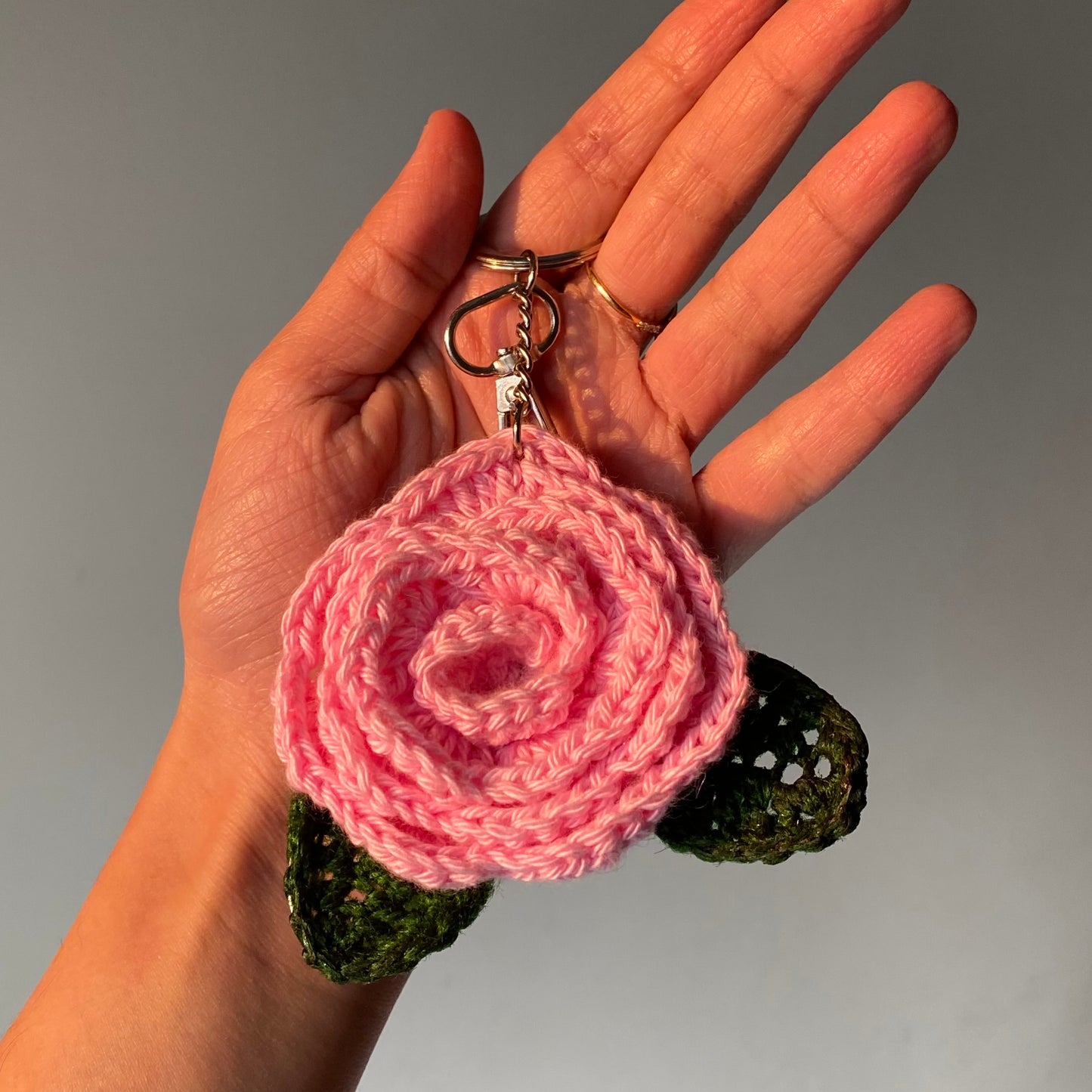 Crochet Rose keychain