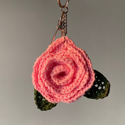 Crochet Rose keychain