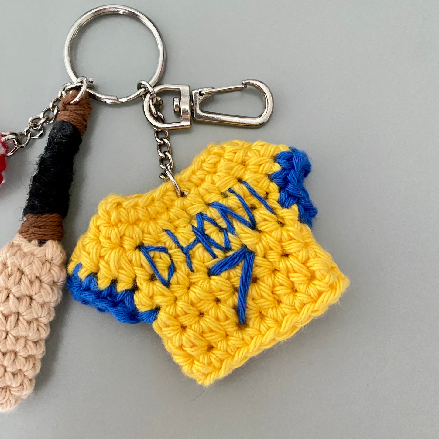 IPL Cricket Crochet Keychain – IPL Jersey | Bat Ball