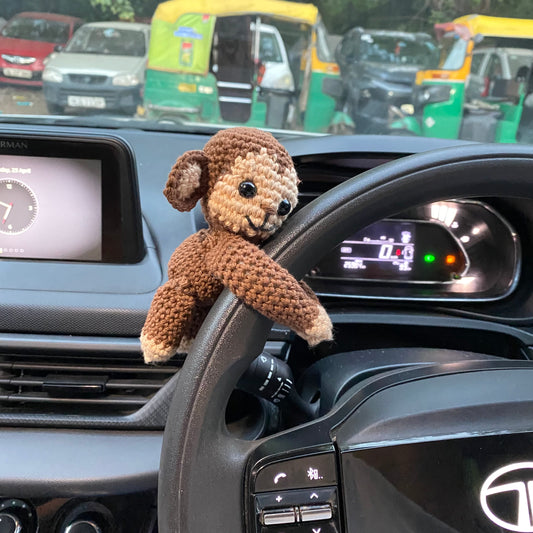 Crochet Monkey | Steering Wheel Hugger