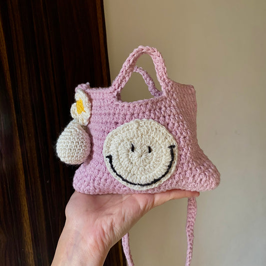 Lavender Smiley - Crochet Mini Sling