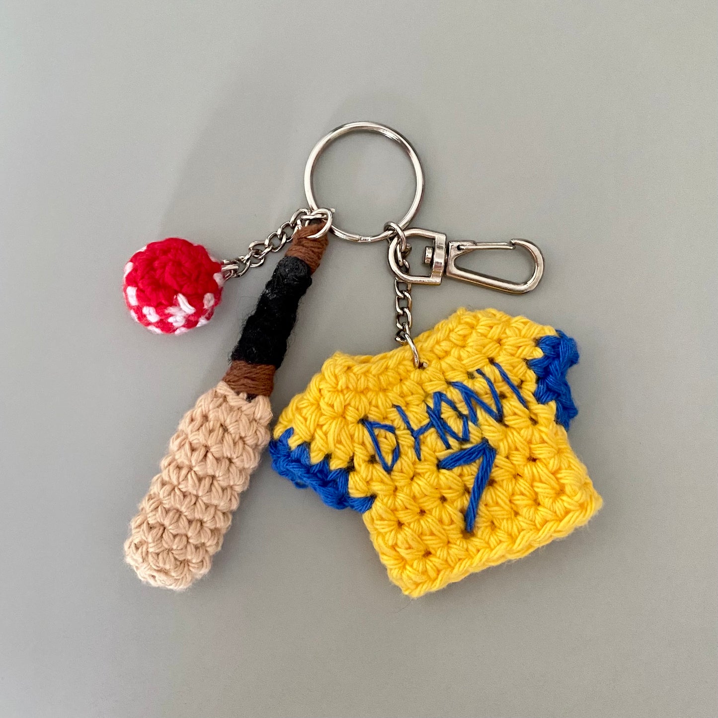 IPL Cricket Crochet Keychain – IPL Jersey | Bat Ball