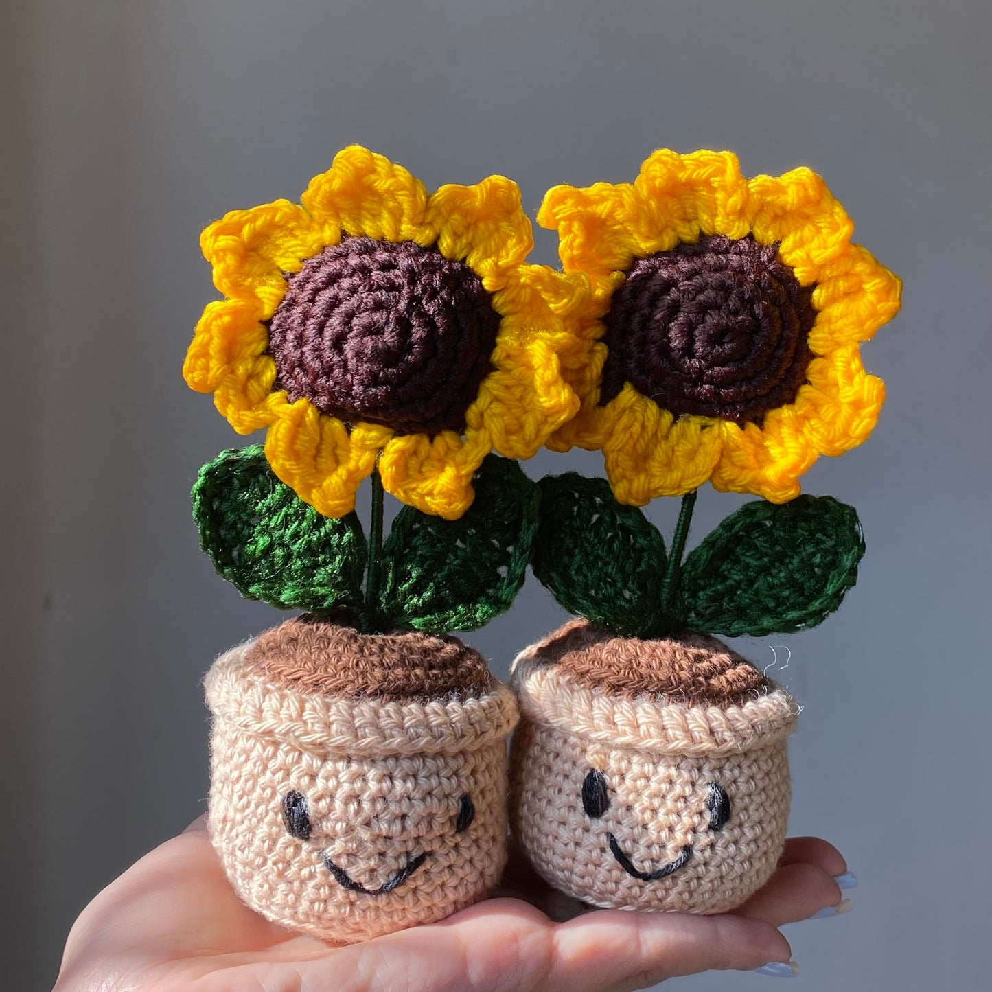 Crochet Sunflower pot (Single)