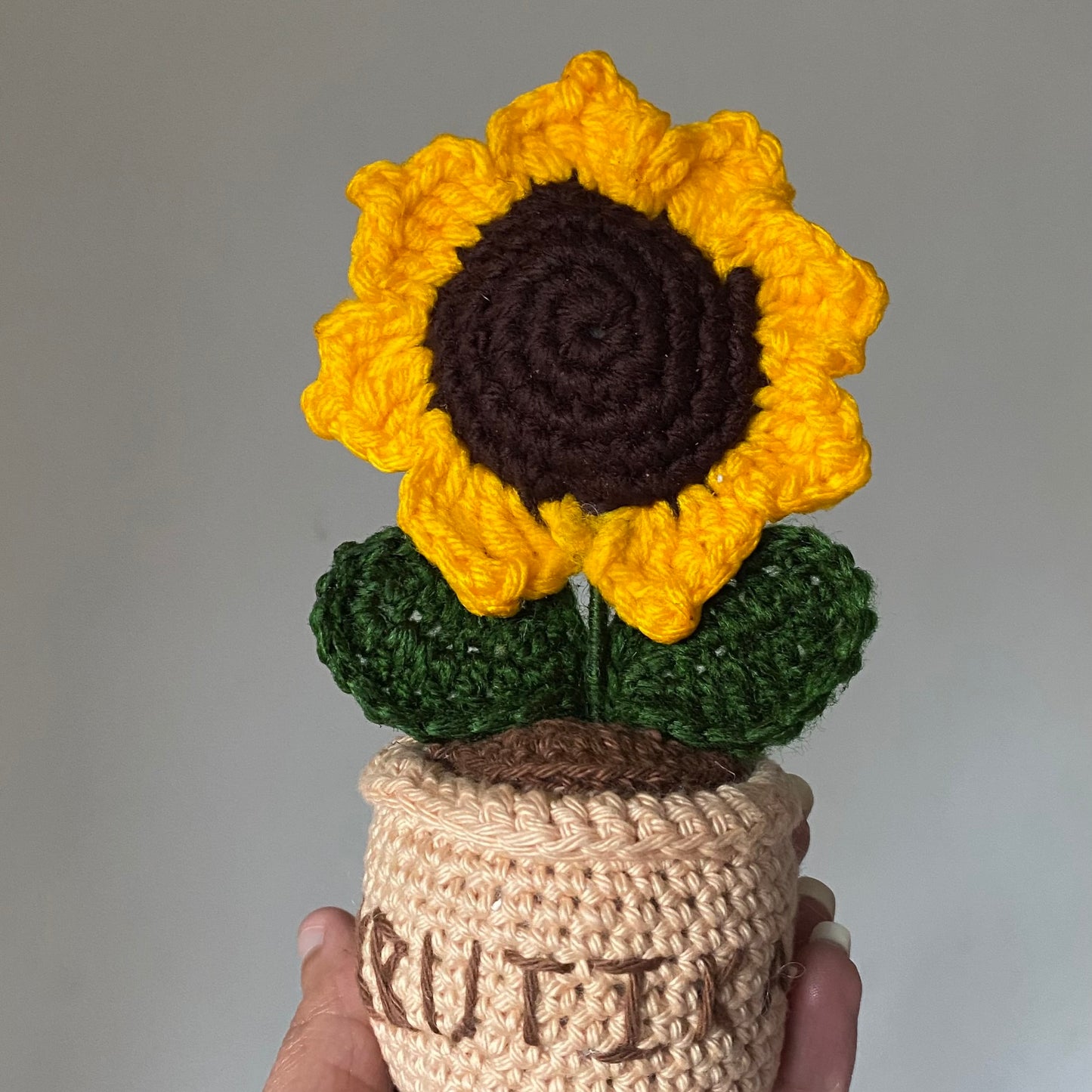 Crochet Sunflower pot (Single)