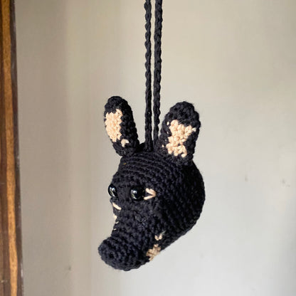 Crochet Dog Car Charm