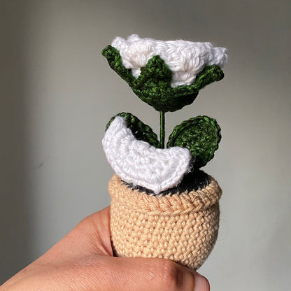 Crochet Rose Flowerpot