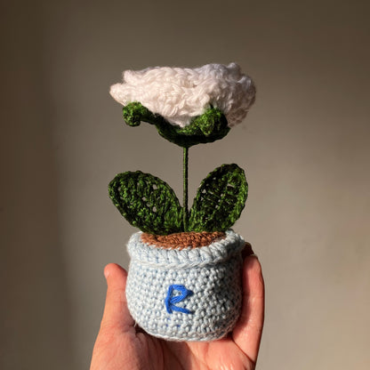 Crochet Rose Flowerpot
