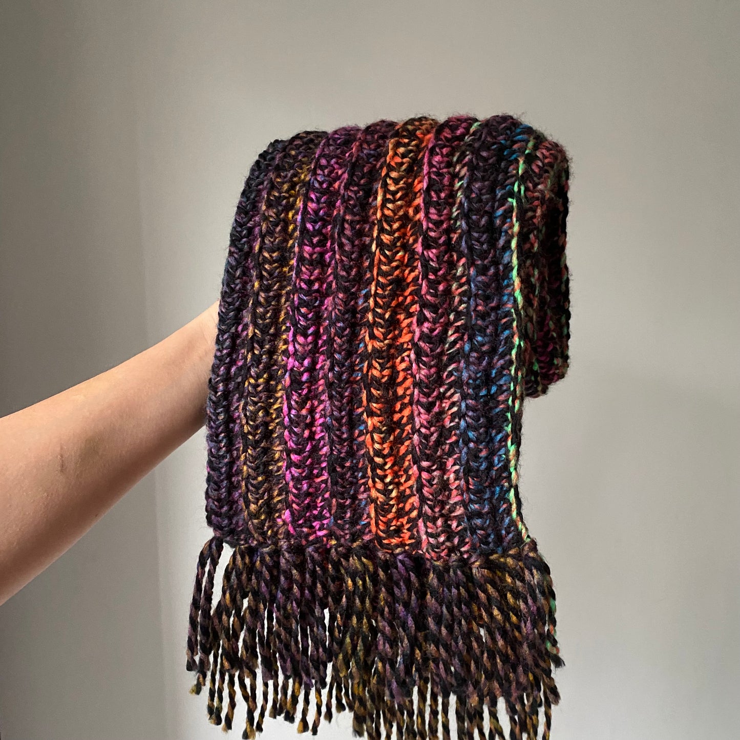 Crochet Woollen Scarf | Unisex |Handmade | Colourful Pattern