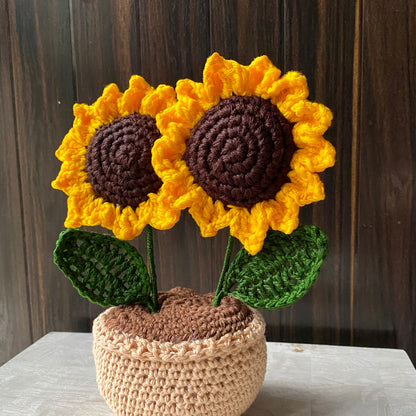 Twin-Sunflower Pot