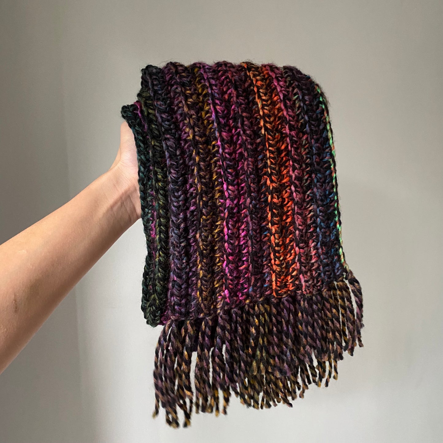 Crochet Woollen Scarf | Unisex |Handmade | Colourful Pattern