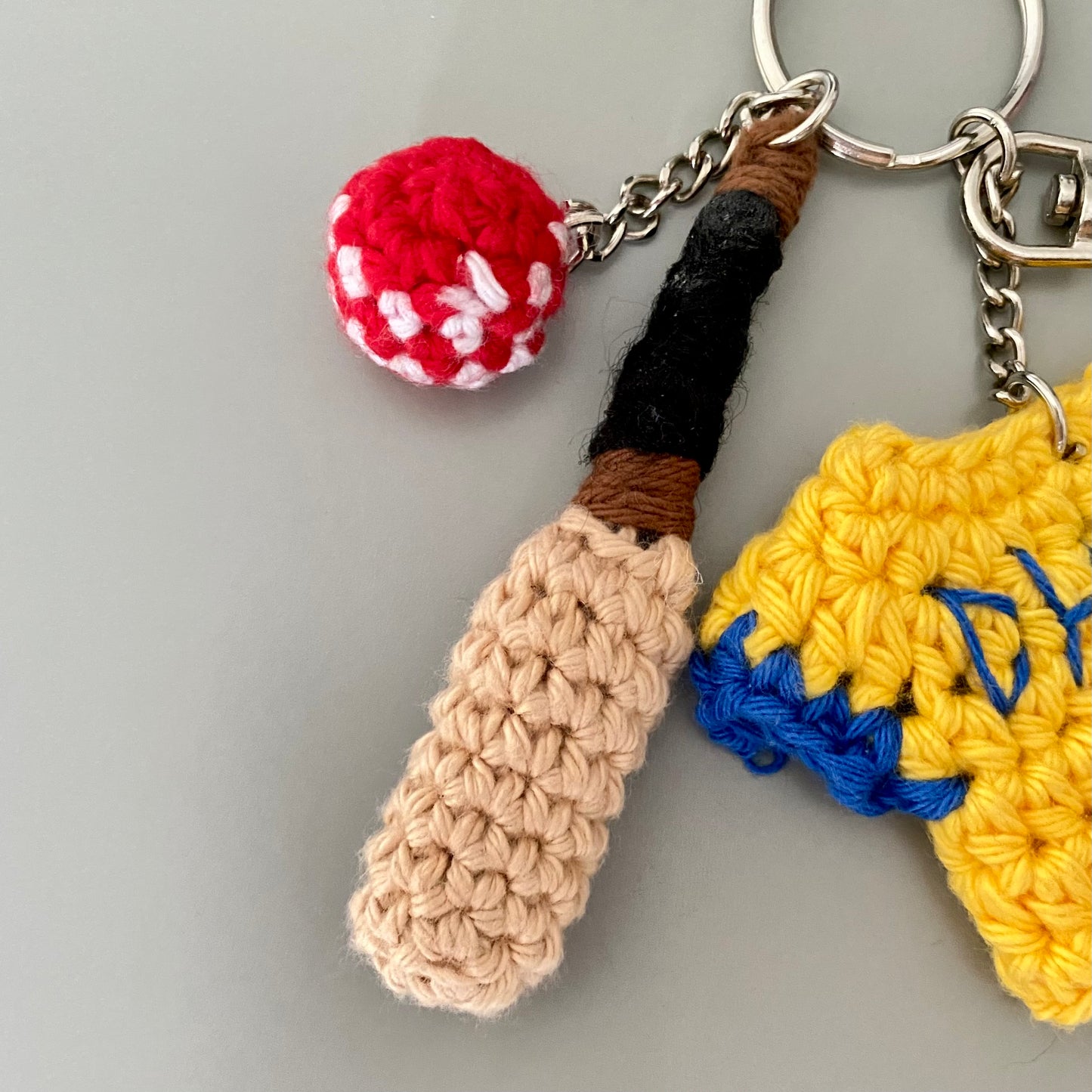 IPL Cricket Crochet Keychain – IPL Jersey | Bat Ball