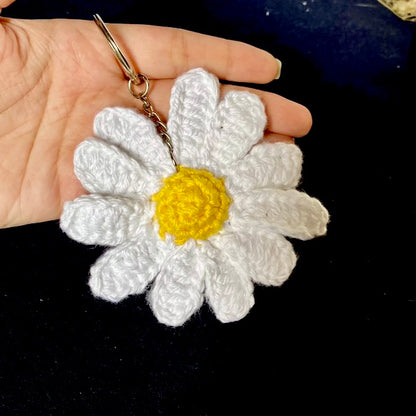 Crochet Daisy keychain