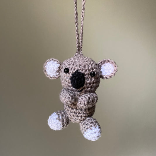 Crochet Koala Car Charm