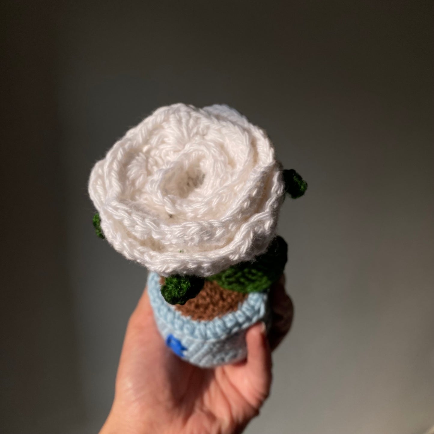 Crochet Rose Flowerpot