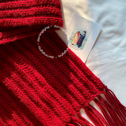 Red Woollen Scarf | Mikasa Inspired | Viral Anime Scarf | Hand-Knitted | Unisex