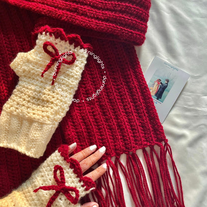 Red Woollen Scarf | Mikasa Inspired | Viral Anime Scarf | Hand-Knitted | Unisex