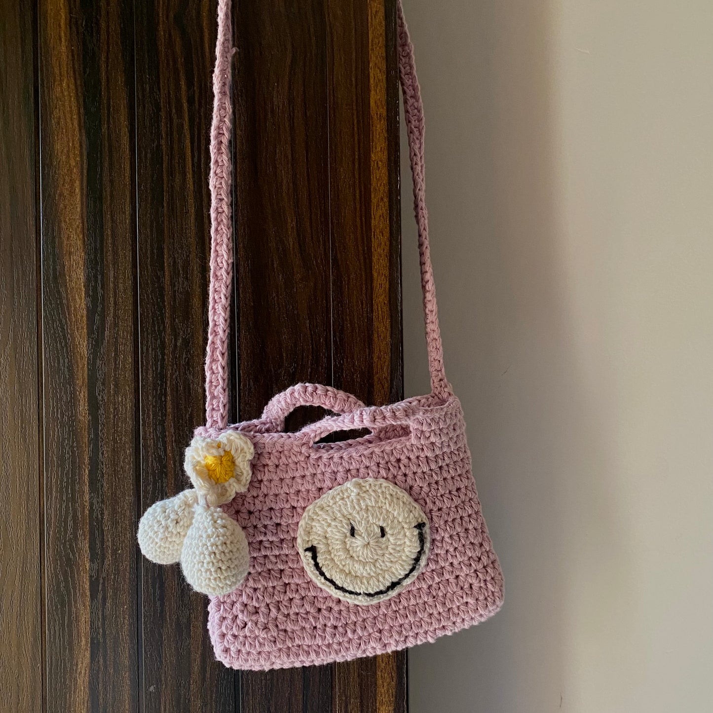Lavender Smiley - Crochet Mini Sling