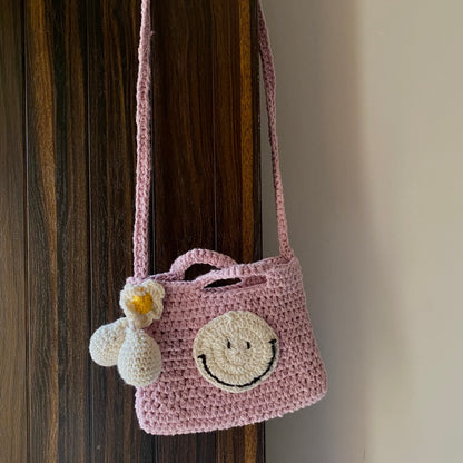 Lavender Smiley - Crochet Mini Sling