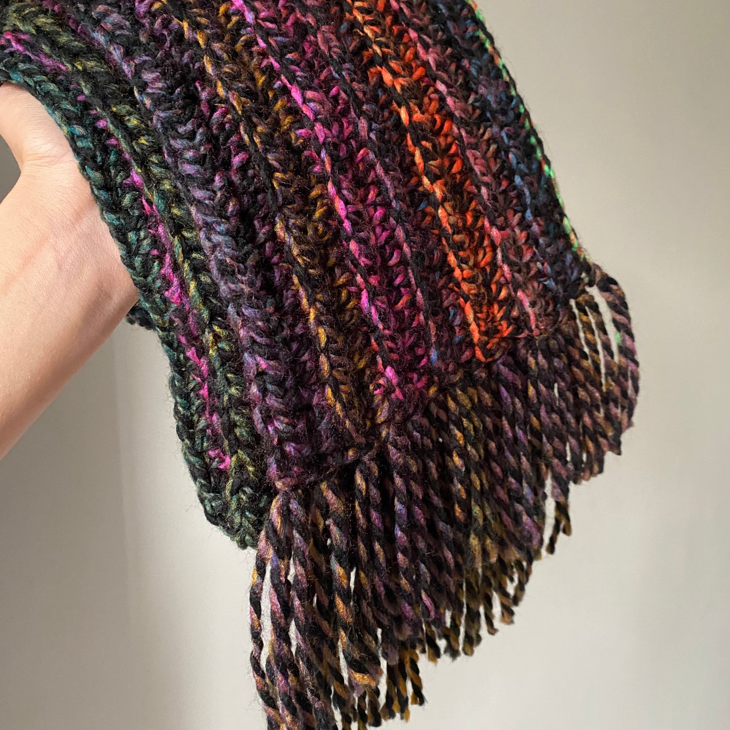 Crochet Woollen Scarf | Unisex |Handmade | Colourful Pattern