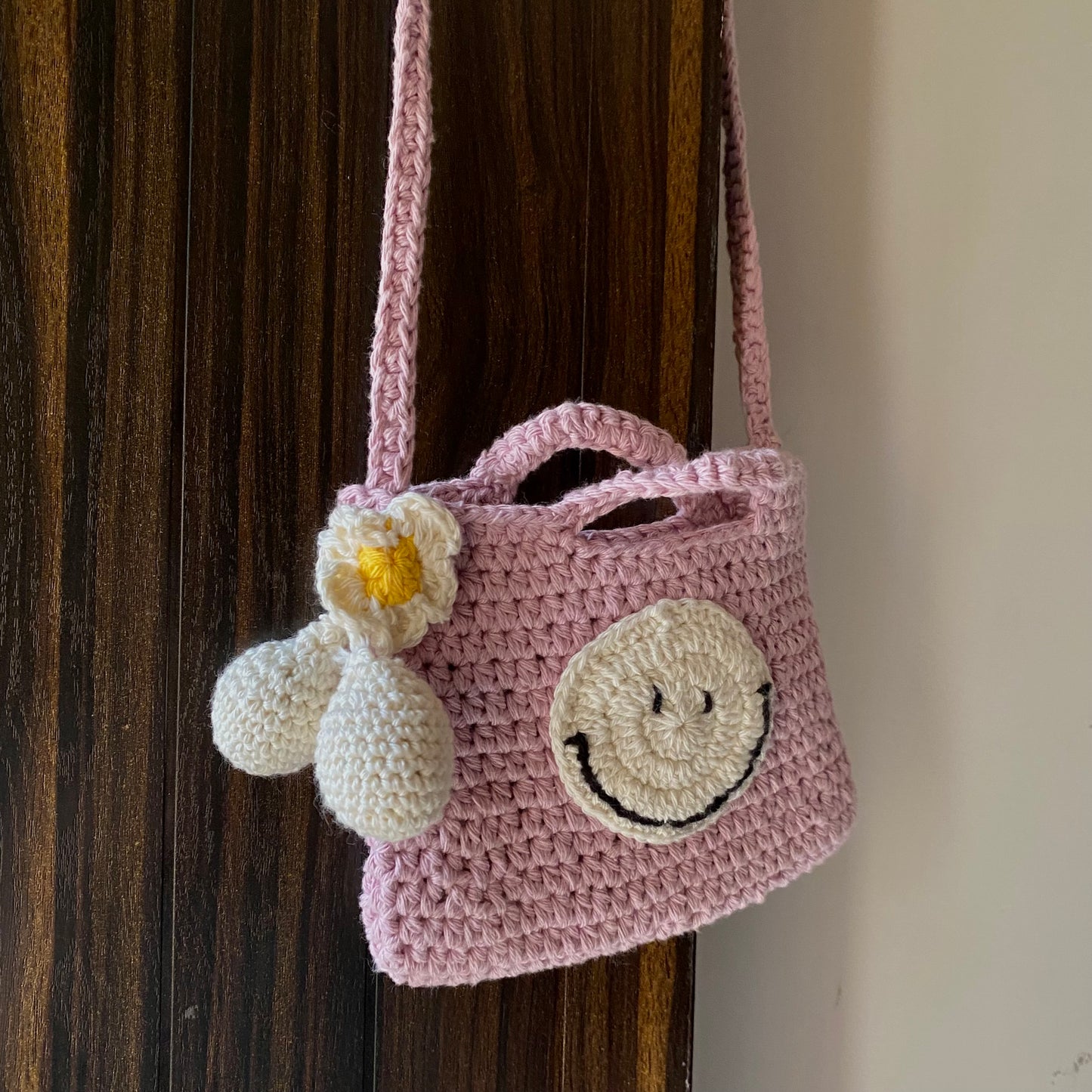 Lavender Smiley - Crochet Mini Sling