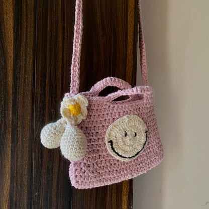 Lavender Smiley - Crochet Mini Sling