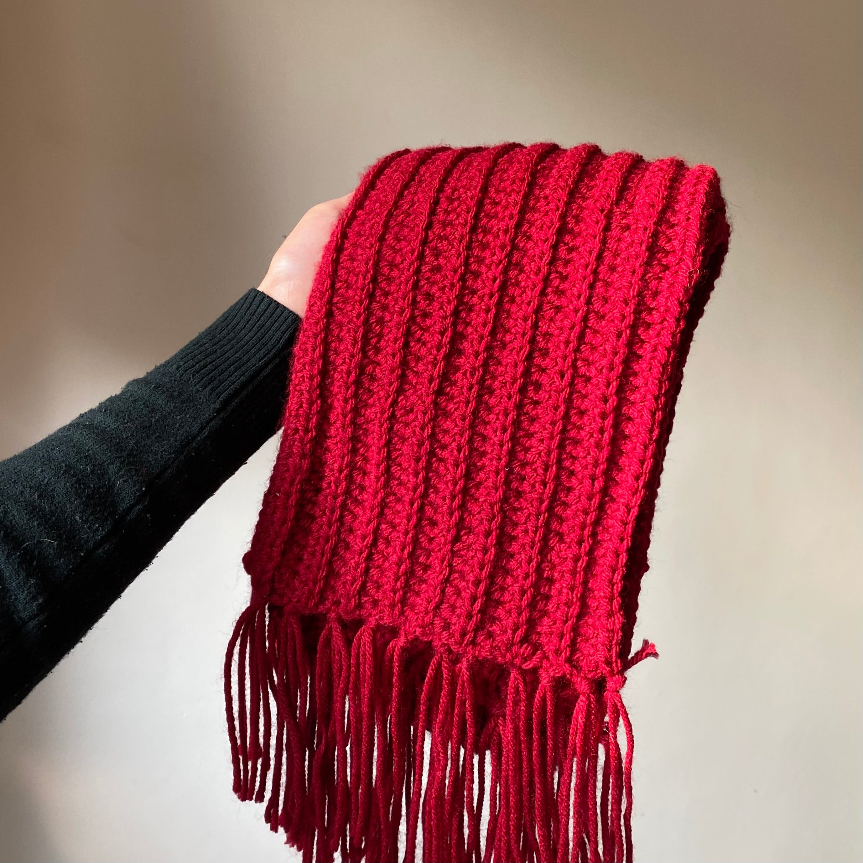 Red Woollen Scarf | Mikasa Inspired | Viral Anime Scarf | Hand
