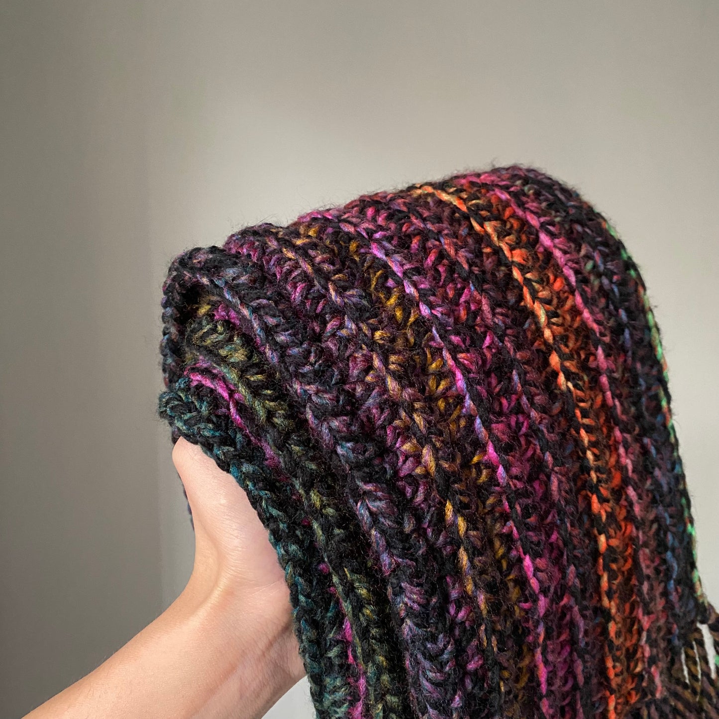 Crochet Woollen Scarf | Unisex |Handmade | Colourful Pattern