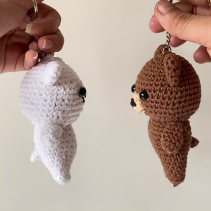 Milk & Mocha - Magnetic Kissing Teddy Keychain